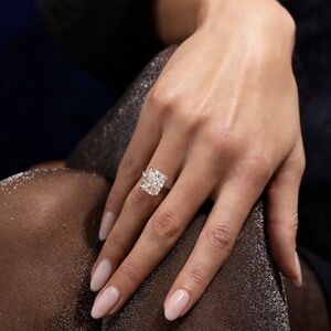 Emerald-Cut 10 Carat Diamond Eternity Ring with Pavé Underside